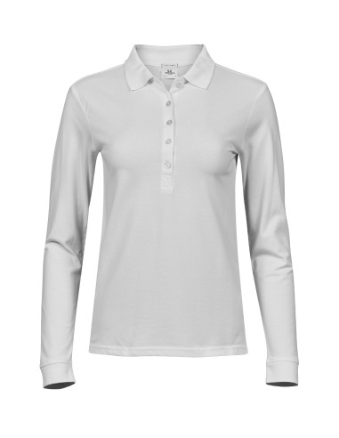TEE-146-Womens Luxury Stretch Long Sleeve Polo