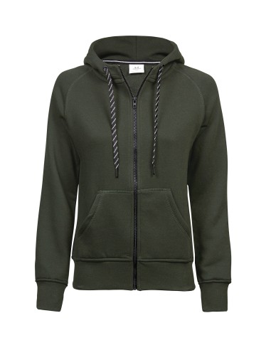 TEE-5436-Womens Fashion Full Zip Hood