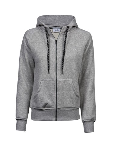 TEE-5436-Womens Fashion Full Zip Hood