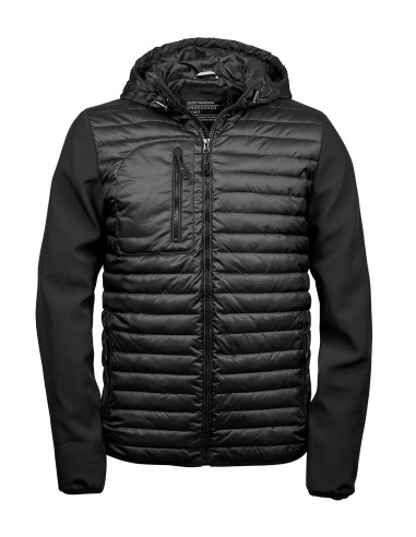 TEE-9628-Mens Hooded Crossover Jacket