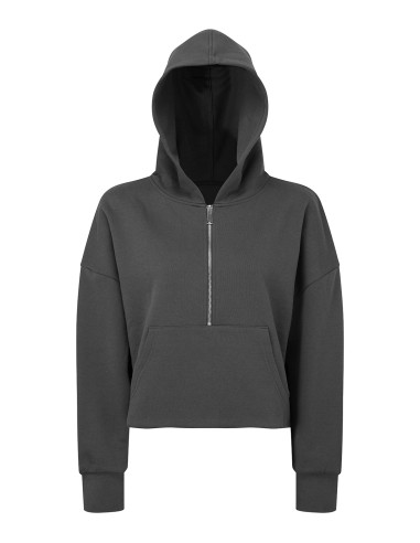 TRI-TR077-Womens Half Zip Hoodie