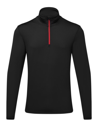 TRI-TR111-Top en tissu gratté recyclé à ¼ de zip et à manches longues TriDri®