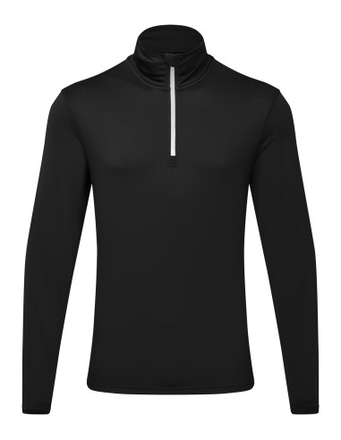 TRI-TR111-Top en tissu gratté recyclé à ¼ de zip et à manches longues TriDri®