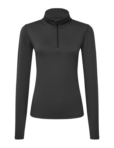 TRI-TR121-Top femme en tissu gratté recyclé à ¼ de zip et à manches longues TriDri®