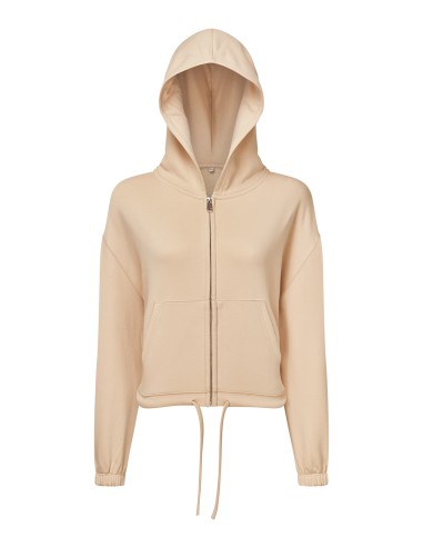 TRI-TR601-Womens Recycled Drawstring Full-Zip Hoodie