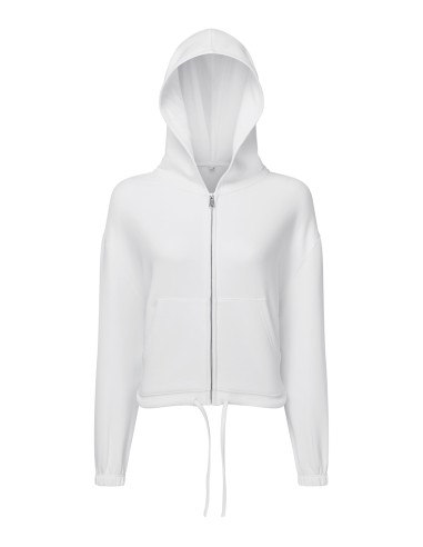 TRI-TR601-Womens Recycled Drawstring Full-Zip Hoodie