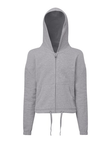 TRI-TR61B-Kids Recycled Cropped Oversize Full-Zip Hoodie