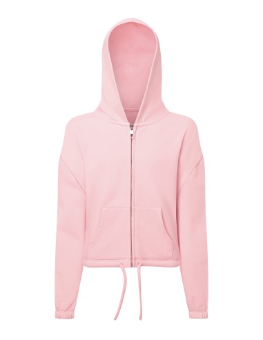 TRI-TR61B-Kids Recycled Cropped Oversize Full-Zip Hoodie