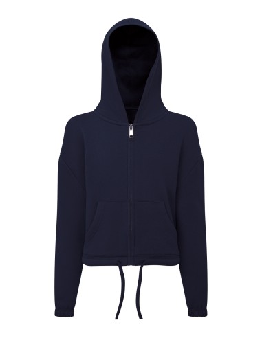 TRI-TR61B-Kids Recycled Cropped Oversize Full-Zip Hoodie