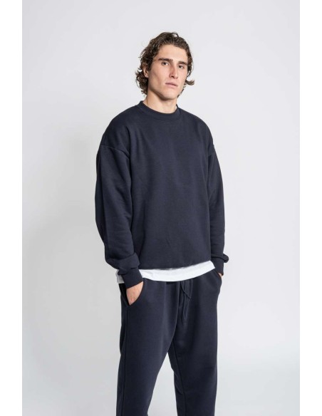 VES-IT835T-365 - DIAGONAL FRENCH TERRY CREWNECK SWEATSHIRT
