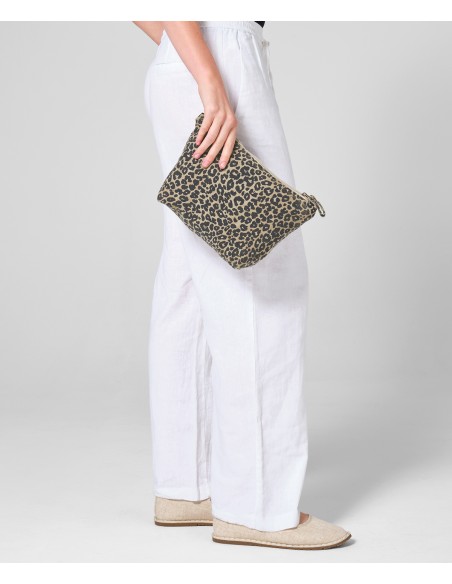 WES-W330-Leopard Print Canvas Accessory Bag