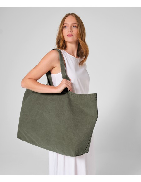 WES-W348-Garment Dyed Oversized Tote Bag