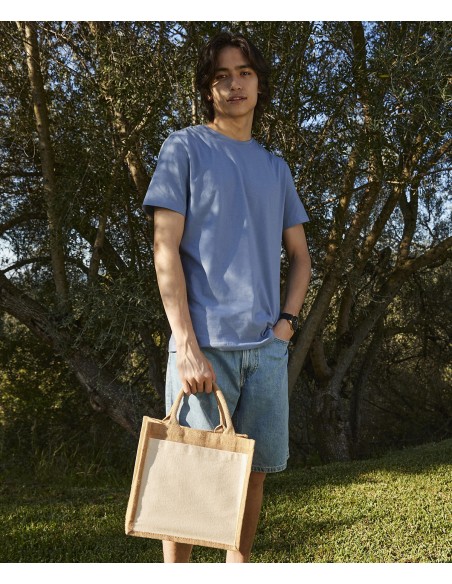 WES-W426-Cotton Pocket Jute Midi Bag
