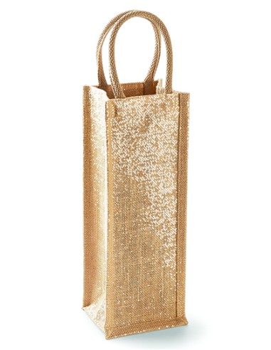 WES-W433-Shimmer Jute Bottle Bag