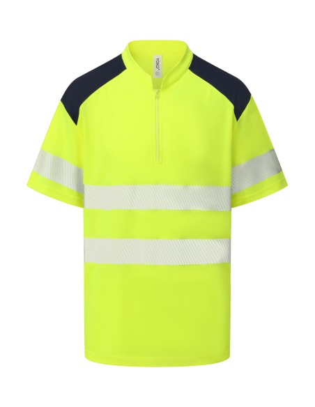 YOK-HVJ230-Polo à col mandarin, col zippé et garniture confort (HVJ230)