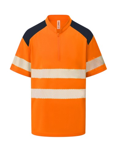 YOK-HVJ230-Polo à col mandarin, col zippé et garniture confort (HVJ230)