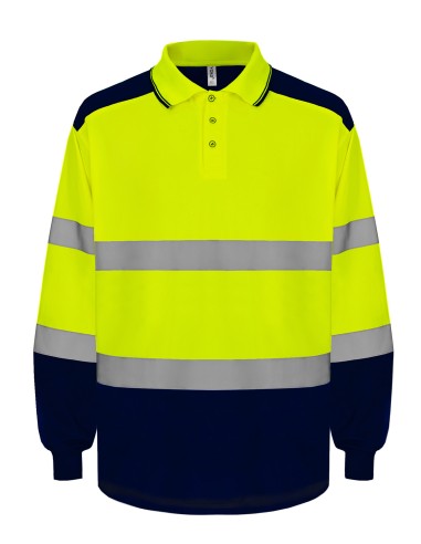YOK-HVJ330-Polo à manches longues bicolore haute-visibilité (HVJ330)