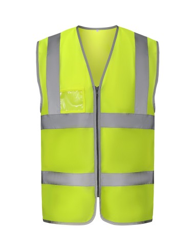 YOK-HVW103-Gilet à fermeture à glissière avec bordure réfléchissante (HVW103)