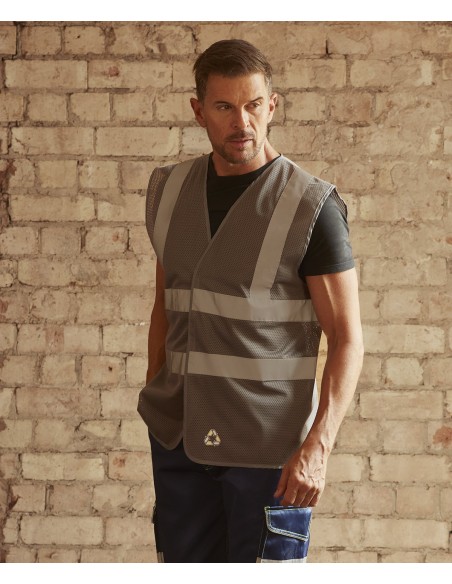 YOK-HVW120-Hi-Vis Top Cool Recycled Open Mesh Waistcoat