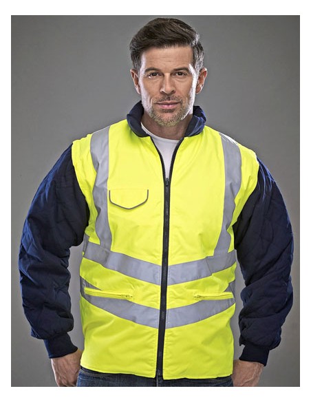 YOK-HVW703-Hi-Vis Chevron Quilted Jacket