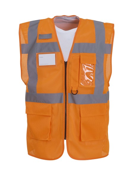 YOK-HVW820-Hi-Vis Top Cool Recycled Open Mesh Executive Waistcoat