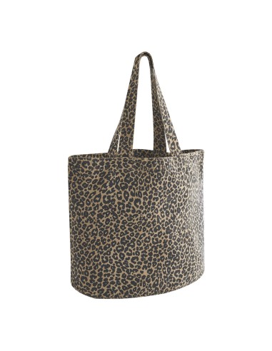 WES-W335-Leopard Print Canvas Shopper