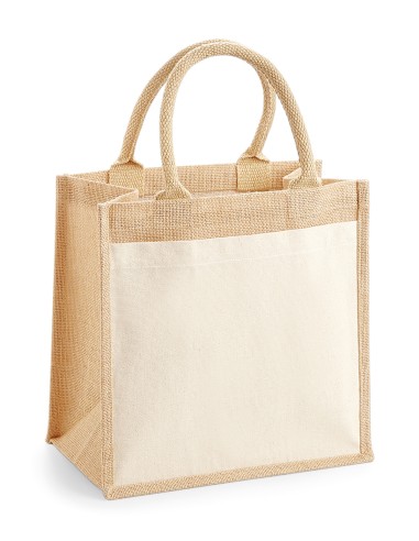 WES-W426-Cotton Pocket Jute Midi Bag