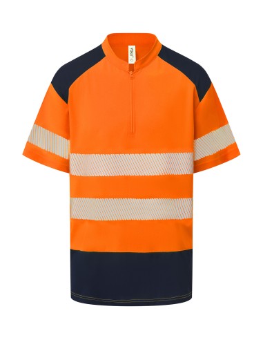 YOK-HVJ230-Polo à col mandarin, col zippé et garniture confort (HVJ230)
