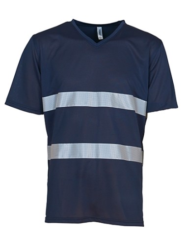 YOK-HVJ910-Hi-Vis Top Cool Super Light V-Neck T-Shirt
