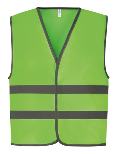 YOK-HVW102CH-Gilet haute visibilité à 2 bandes et bordure réfléchissante pour enfants (HVW102CH)