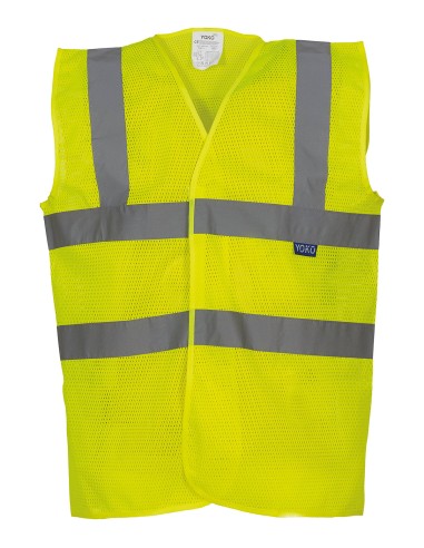 YOK-HVW120-Hi-Vis Top Cool Recycled Open Mesh Waistcoat