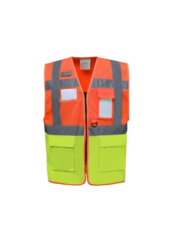 YOK-HVW820-Hi-Vis Top Cool Recycled Open Mesh Executive Waistcoat