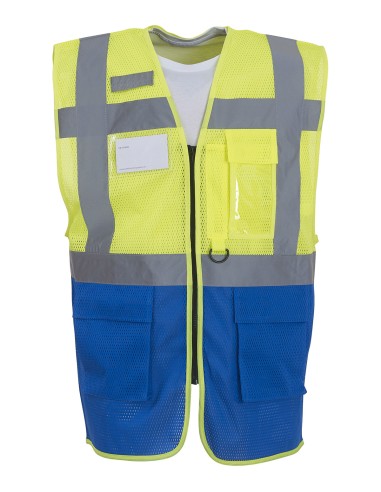 YOK-HVW820-Hi-Vis Top Cool Recycled Open Mesh Executive Waistcoat