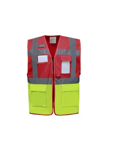 YOK-HVW820-Hi-Vis Top Cool Recycled Open Mesh Executive Waistcoat