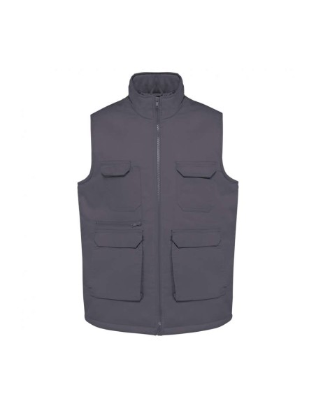 D-WK607-UNISEX PADDED MULTI-POCKET POLYCOTTON VEST