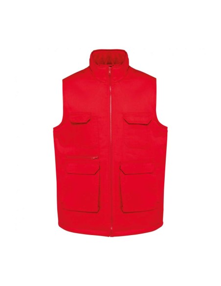 D-WK607-UNISEX PADDED MULTI-POCKET POLYCOTTON VEST