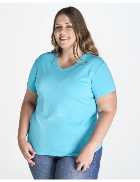 JHK-CURVSPICO-Ladies Curves T-Shirt V-Neck