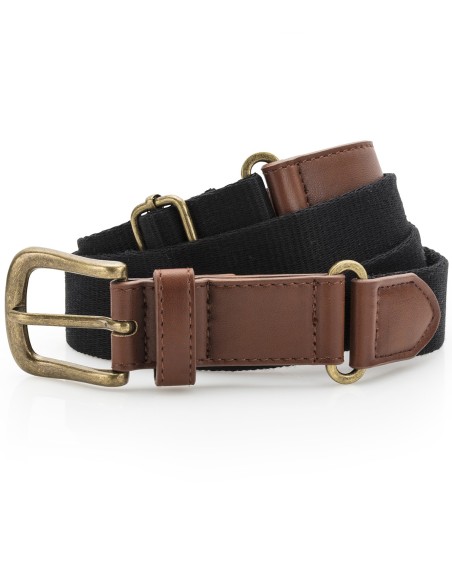 A-AQ902-Ceinture en toile et similicuir