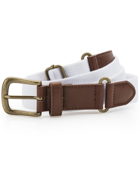 A-AQ902-Ceinture en toile et similicuir