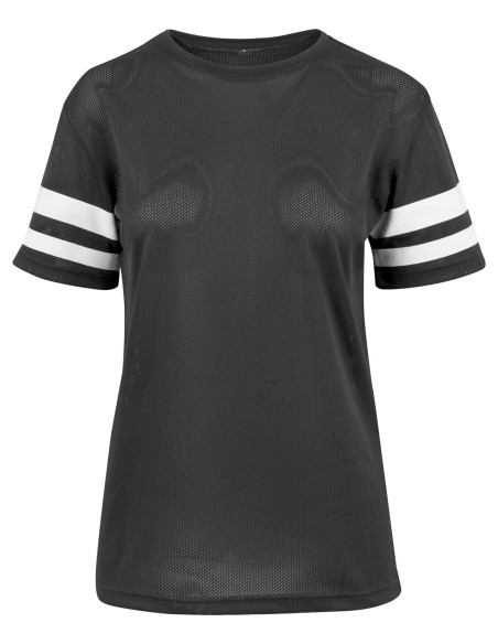 B-BY033-Ladies Mesh Stripe Tee