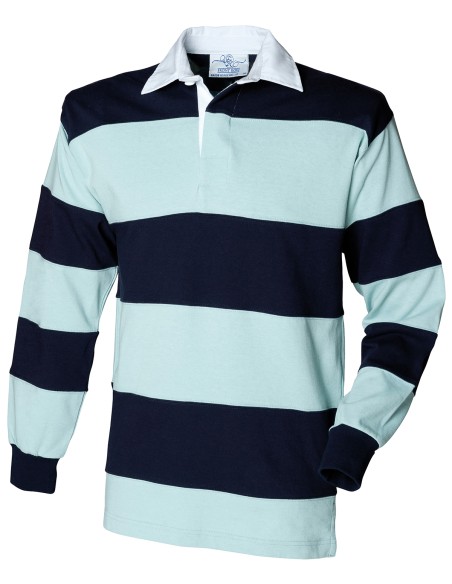F-FR08M-Polo de rugby à manches longues à rayures cousues