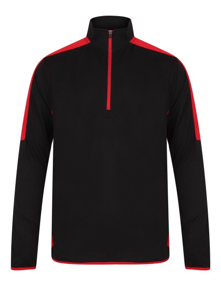 F-LV571-Adults 1/4 Zip Midlayer With Contrast Panelling