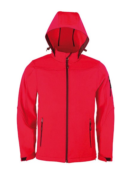 H-1101-Mens Hooded Soft-Shell Jacket