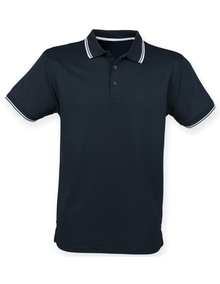 H-H482-Mens Coolplus® Short Sleeved Tipped Polo Shirt
