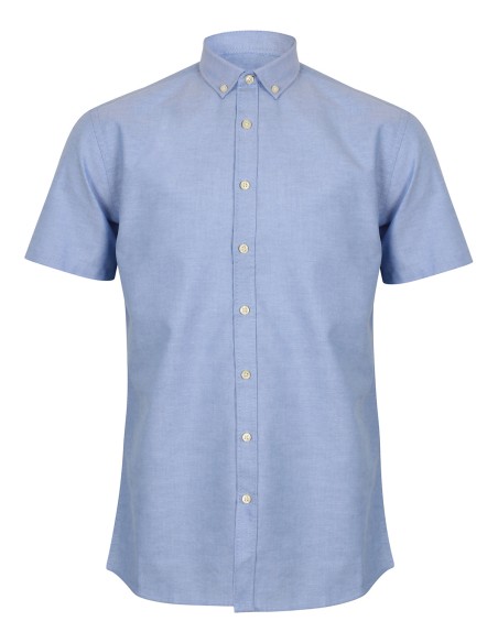 H-H517-Chemise Oxford moderne à manches courtes