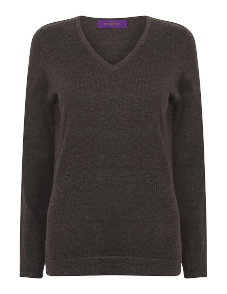 H-H721-Ladies Lightweight V-Neck Jumper