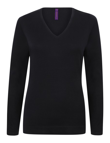 H-H721-Ladies Lightweight V-Neck Jumper