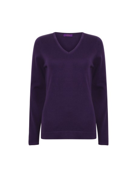 H-H721-Ladies Lightweight V-Neck Jumper