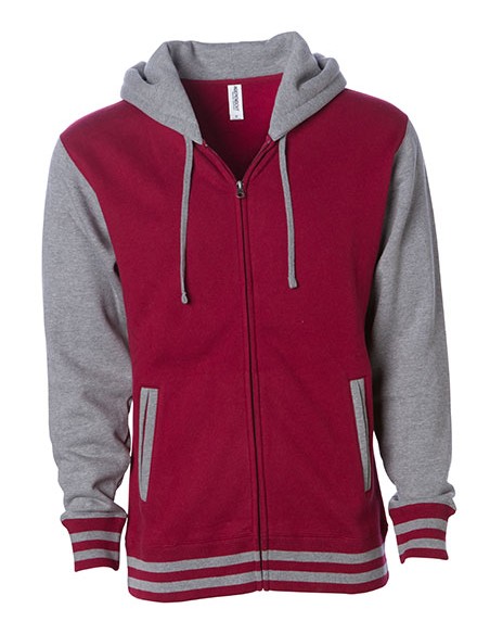 I-IND45UVZ-Unisex Heavyweight Varsity Zip Hood
