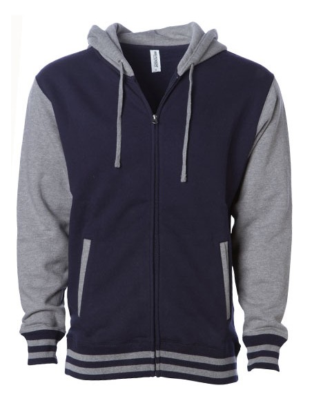 I-IND45UVZ-Unisex Heavyweight Varsity Zip Hood